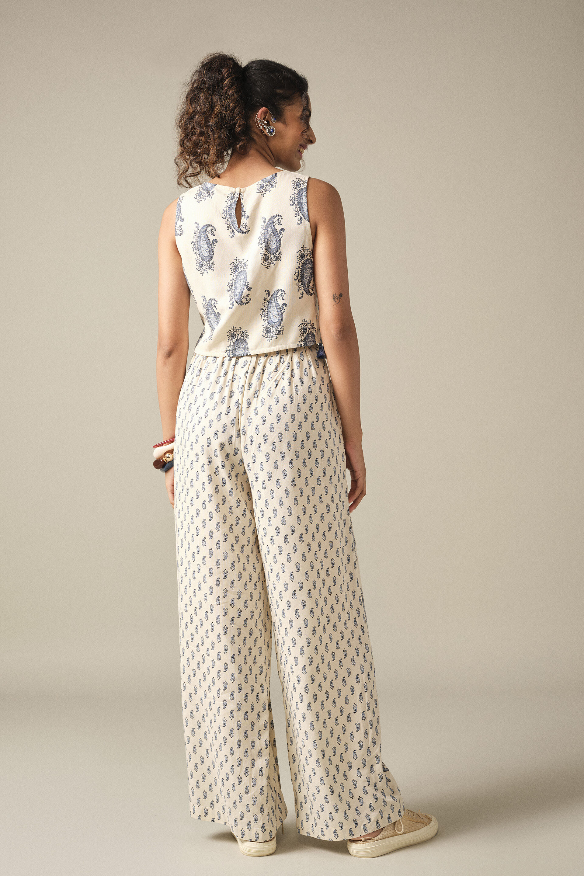 Paisely Printed Co-ord in White, White, image 7